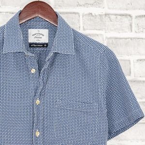 PORTUGUESE Flannel Men's Old Style Wisdom Button up Shirt Blue Print Size Medium